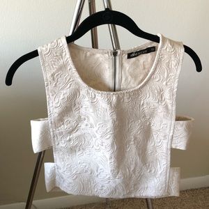 Ivory crop top with side cutouts